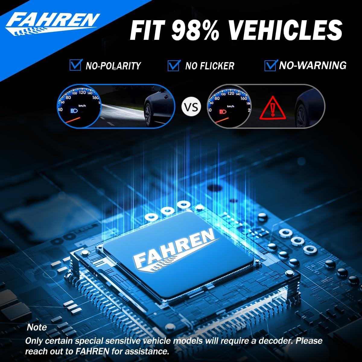 imageFAHREN H7 LED Light Bulbs 30000LM Super Brightness 11 Size No Adapter Needed Plug ampamp Play 6500k White with 16 CSP Chips Canbus Ready NonPolarity H7 Fog Bulb with Turbo Fan IP68 Pack of 2H49003