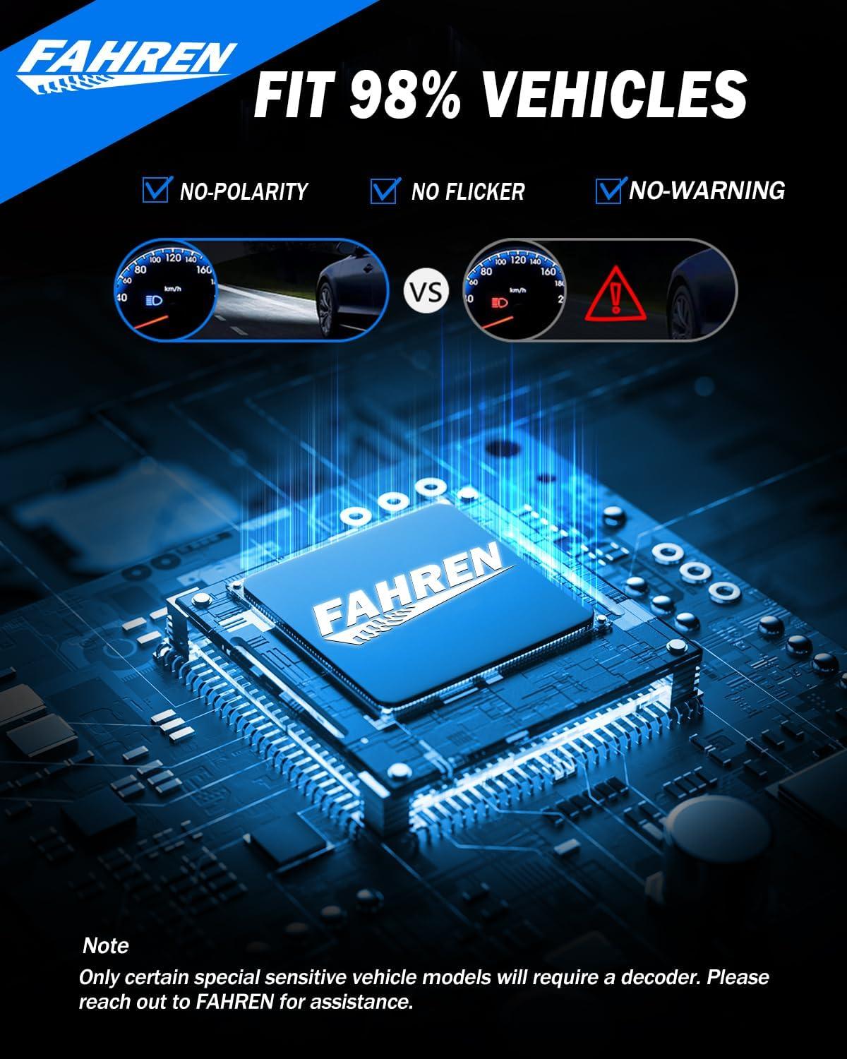 imageFAHREN H7 LED Light Bulbs 30000LM Super Brightness 11 Size No Adapter Needed Plug ampamp Play 6500k White with 16 CSP Chips Canbus Ready NonPolarity H7 Fog Bulb with Turbo Fan IP68 Pack of 2H7