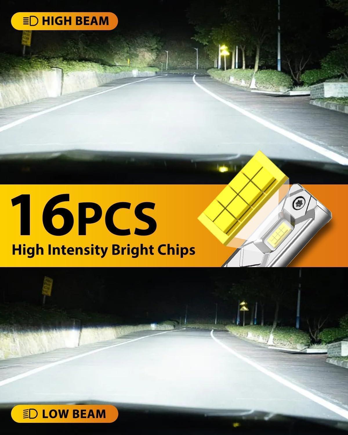 imageFAHREN H7 LED Light Bulbs 30000LM Super Brightness 11 Size No Adapter Needed Plug ampamp Play 6500k White with 16 CSP Chips Canbus Ready NonPolarity H7 Fog Bulb with Turbo Fan IP68 Pack of 2H119005