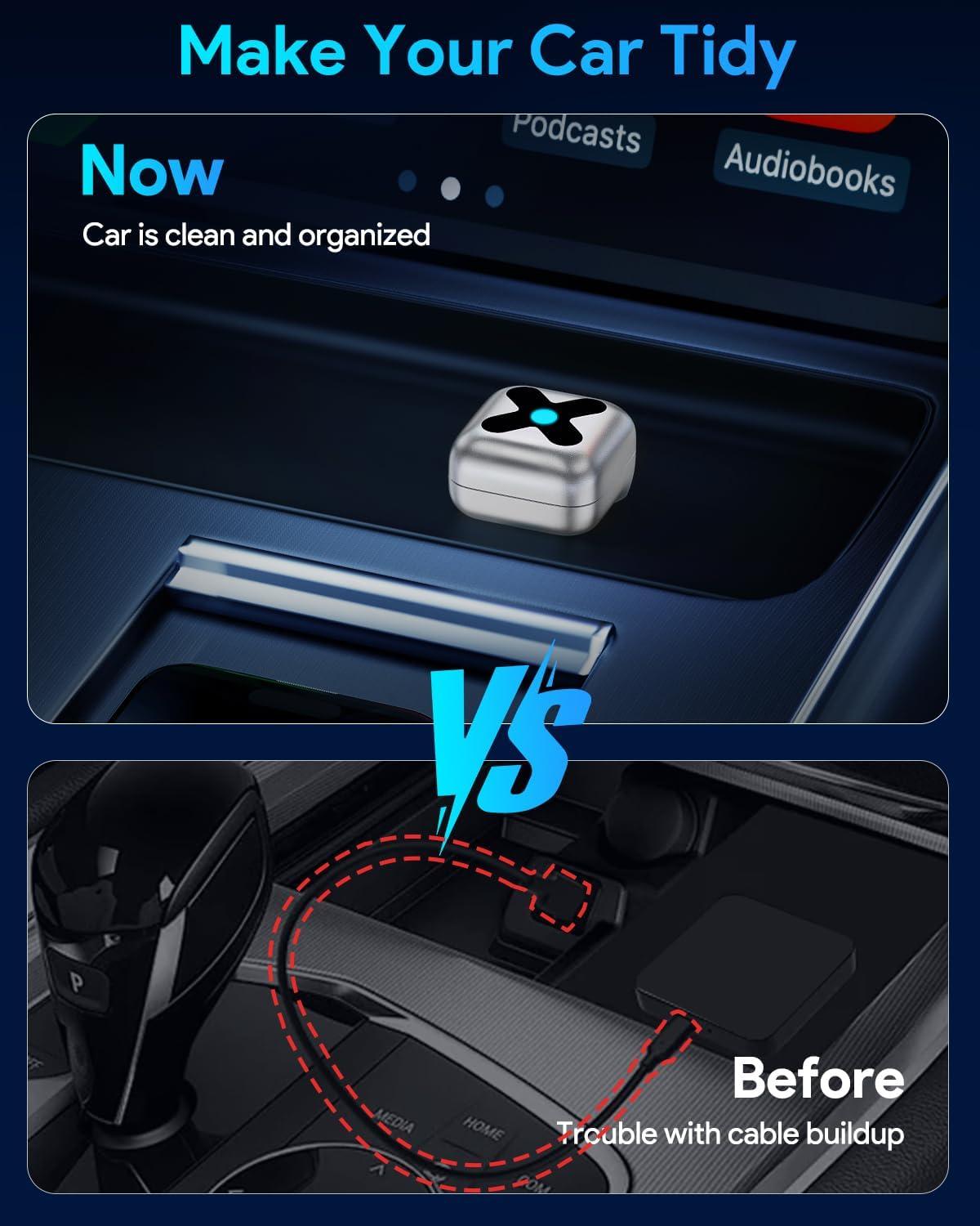 imageFAHREN UltraMini Carplay Adapter A9 Chip 35s Auto Connect Convert Wired CarPlayAndroid Auto to Wireless USBCUSBAExtension Cable Compatible with iOS 10 Android 10 CEROHSFCC