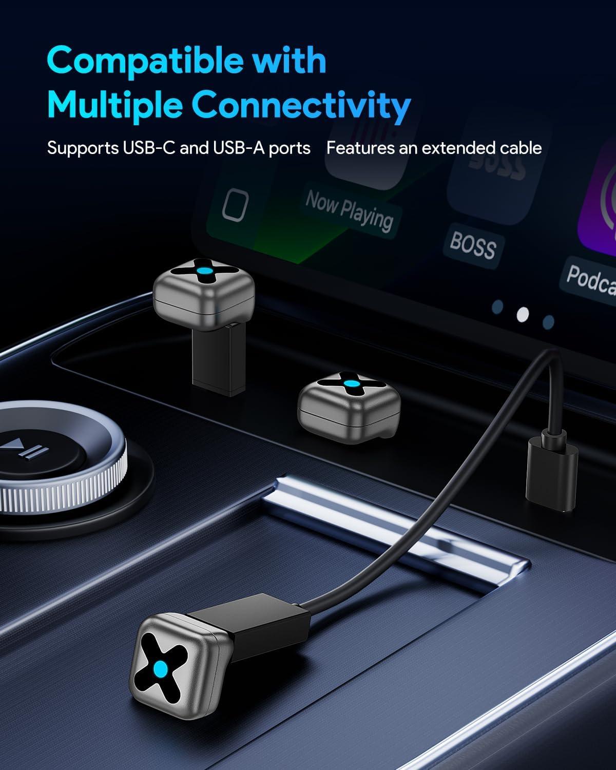 imageFAHREN UltraMini Carplay Adapter A9 Chip 35s Auto Connect Convert Wired CarPlayAndroid Auto to Wireless USBCUSBAExtension Cable Compatible with iOS 10 Android 10 CEROHSFCC