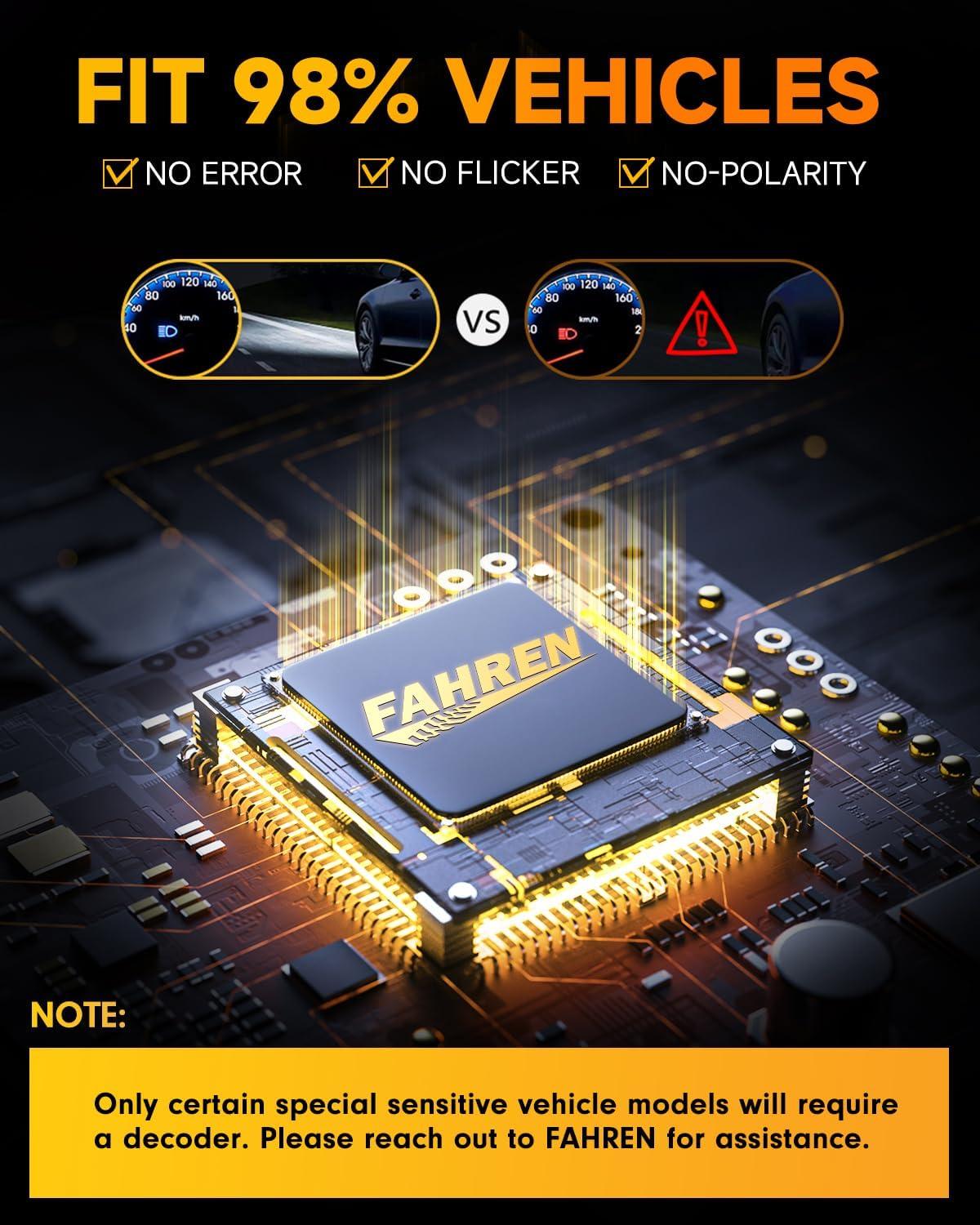 imageFAHREN Upgraded H139008 Bulb Modern ampamp Brightest 40000LM 6500K UltraBright Bulb 11 Mini Size No Adapter Required 9008 Fog Light bulb Quick Install Light Kit H13 bulbsPack of 2H139008