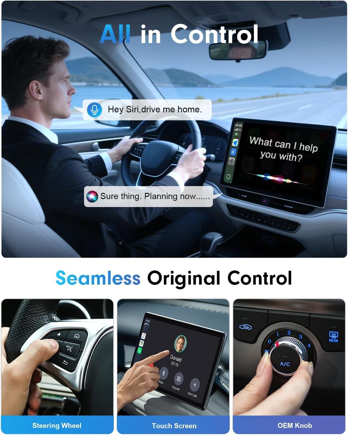 imageWireless CarPlay Adapter for Apple iPhone 2025 Upgraded 5X Fastest ampamp 2X More Stable Connection Mini Bluetooth CarPlay Dongle for iOS 10 ampamp Cars from 2016
