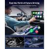 imageFAHREN 2in1 Wireless Carplay Adapter for iPhone ampamp Android Mini Apple Carplay Dongle ampamp Android Auto Adapter Audio Reactive Lighting Design Bluetooth Connection with USB TypeA ampamp TypeC