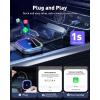 imageFAHREN 2in1 Wireless Carplay Adapter for iPhone ampamp Android Mini Apple Carplay Dongle ampamp Android Auto Adapter Audio Reactive Lighting Design Bluetooth Connection with USB TypeA ampamp TypeC