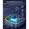 imageFAHREN 2in1 Wireless Carplay Adapter for iPhone ampamp Android Mini Apple Carplay Dongle ampamp Android Auto Adapter Audio Reactive Lighting Design Bluetooth Connection with USB TypeA ampamp TypeC