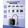 imageFAHREN 2in1 Wireless Carplay Adapter for iPhone ampamp Android Mini Apple Carplay Dongle ampamp Android Auto Adapter Audio Reactive Lighting Design Bluetooth Connection with USB TypeA ampamp TypeC
