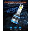imageFAHREN 9007HB5 Fog Light Bulbs 120W 44000 Lumens Bright Lighting Bulbs 6500K Cool White Headlight IP68 Waterproof Quick Installation Pack of 2