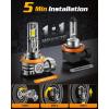 imageFAHREN H7 LED Light Bulbs 30000LM Super Brightness 11 Size No Adapter Needed Plug ampamp Play 6500k White with 16 CSP Chips Canbus Ready NonPolarity H7 Fog Bulb with Turbo Fan IP68 Pack of 2H11H8H9