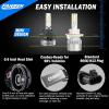 imageFAHREN H7 LED Light Bulbs 30000LM Super Brightness 11 Size No Adapter Needed Plug ampamp Play 6500k White with 16 CSP Chips Canbus Ready NonPolarity H7 Fog Bulb with Turbo Fan IP68 Pack of 29008H13