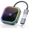 imageFAHREN 2in1 Wireless Carplay Adapter for iPhone ampamp Android Mini Apple Carplay Dongle ampamp Android Auto Adapter Audio Reactive Lighting Design Bluetooth Connection with USB TypeA ampamp TypeC
