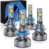 imageFAHREN H11 9005 Light Bulbs New ampamp UltraBright 6500K with Cooling Fan 9005HB3 H11H9H8 Fog Bulb 360 Adjustable CANbus Ready Pack of 4