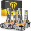 imageFAHREN H11H9H8 9005HB3 LED Bulbs Combo 130000LM 1000 UltraBright Real 11 Mini Size 11 Mini Size Halogen Replacement 6500K Cool White NonPolarity Plug and Play Pack of 49005H11