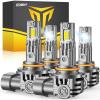 imageFAHREN H11H9H8 9005HB3 LED Bulbs Combo 130000LM 1000 UltraBright Real 11 Mini Size 11 Mini Size Halogen Replacement 6500K Cool White NonPolarity Plug and Play Pack of 490059006