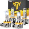 imageFAHREN H11H9H8 light Bulb Upgraded ampamp Brightest   Super Bright Bulb 11 Mini Size No Adapter Required6500K White NonPolarity Plug and Play H11 Fog light bulbs Pack of 2H119005