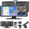 imageFAHREN Wireless Apple Carplay Screen for Car 1026quot CarPlay ampamp Android Auto Car Tablet with 4K Dash Cam ampamp 2K Backup Camera Audio Receivers Carplay Radio Voice ControlMusic PlayGPS Navigation