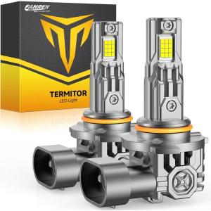 image9006 LED Bulbs 50000LM Super Bright Real 11 Design 6500K Cool White Daytime Running Light Modules 5 Min Quick Plug and Play IP68 HB4 Light Bulb for Stock Halogen Replacement Pack of 2Hb49006