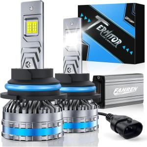 imageFAHREN 9007HB5 Fog Light Bulbs 120W 44000 Lumens Bright Lighting Bulbs 6500K Cool White Headlight IP68 Waterproof Quick Installation Pack of 2