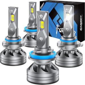 imageFAHREN H11 9005 Light Bulbs Combo 900 Super Brighter 6500K H9 H8 HB3 Driving Light Bulbs with Fan Plug and Play OffRoad Use or Fog Light Pack of 4H119005