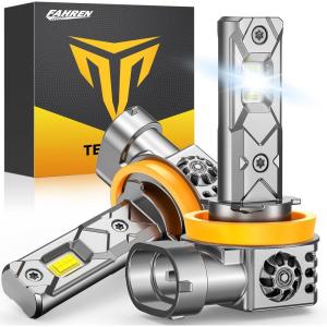 imageFAHREN H11 9005 Light Bulbs Combo 900 Super Brighter 6500K H9 H8 HB3 Driving Light Bulbs with Fan Plug and Play OffRoad Use or Fog Light Pack of 4H11H9H8