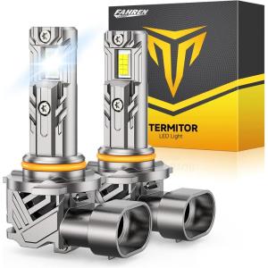imageFAHREN H11 9005 Light bulbs combo UpgradedampampBrightest 60000LM 900 Super Bright H9 H8 HB3 offRoad Use or Fog light Bulbs 6500k White NonPolarity Plug and Play Pack of 49012