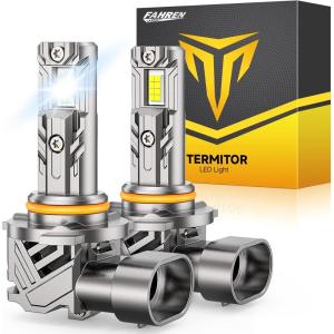 imageFAHREN H11 9005 Light bulbs combo UpgradedampampBrightest 60000LM 900 Super Bright H9 H8 HB3 offRoad Use or Fog light Bulbs 6500k White NonPolarity Plug and Play Pack of 49005HB3