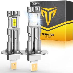 imageFAHREN H11 9005 Light bulbs combo UpgradedampampBrightest 60000LM 900 Super Bright H9 H8 HB3 offRoad Use or Fog light Bulbs 6500k White NonPolarity Plug and Play Pack of 4H1
