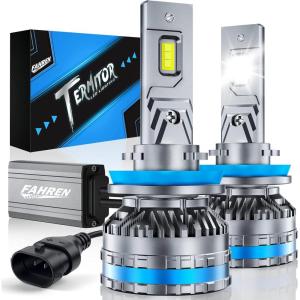 imageFAHREN H11 Fog Bulbs Upgraded 120W 60000LM H8H9 Bright Lighting Bulb 6500K Cool White IP68 WaterproofQuick Installation Pack of 2H11H8H9