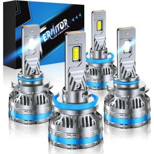 imageFAHREN H11 Fog Bulbs Upgraded 120W 60000LM H8H9 Bright Lighting Bulb 6500K Cool White IP68 WaterproofQuick Installation Pack of 2H11H8H99005HB3