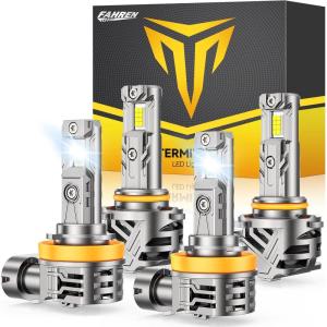 imageFAHREN H11H9H8 light Bulb Upgraded ampamp Brightest   Super Bright Bulb 11 Mini Size No Adapter Required6500K White NonPolarity Plug and Play H11 Fog light bulbs Pack of 2H119005