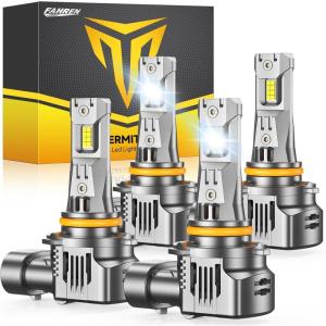 imageFAHREN Latest ampamp Brightest H13 LED Bulbs 1200 12X 70000LM Extreme Brightness 9008 bulb 6500K Cool White 11 Min SizeIP68 WaterproofPack of 2Fog Bulbs HIDPlugNPlay9005 9006