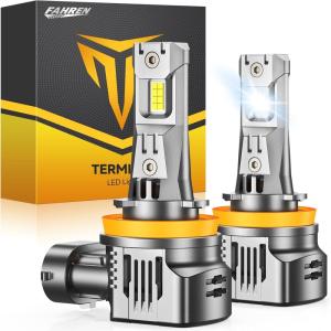 imageFAHREN Latest ampamp Brightest H13 LED Bulbs 1200 12X 70000LM Extreme Brightness 9008 bulb 6500K Cool White 11 Min SizeIP68 WaterproofPack of 2Fog Bulbs HIDPlugNPlayH11H8H9