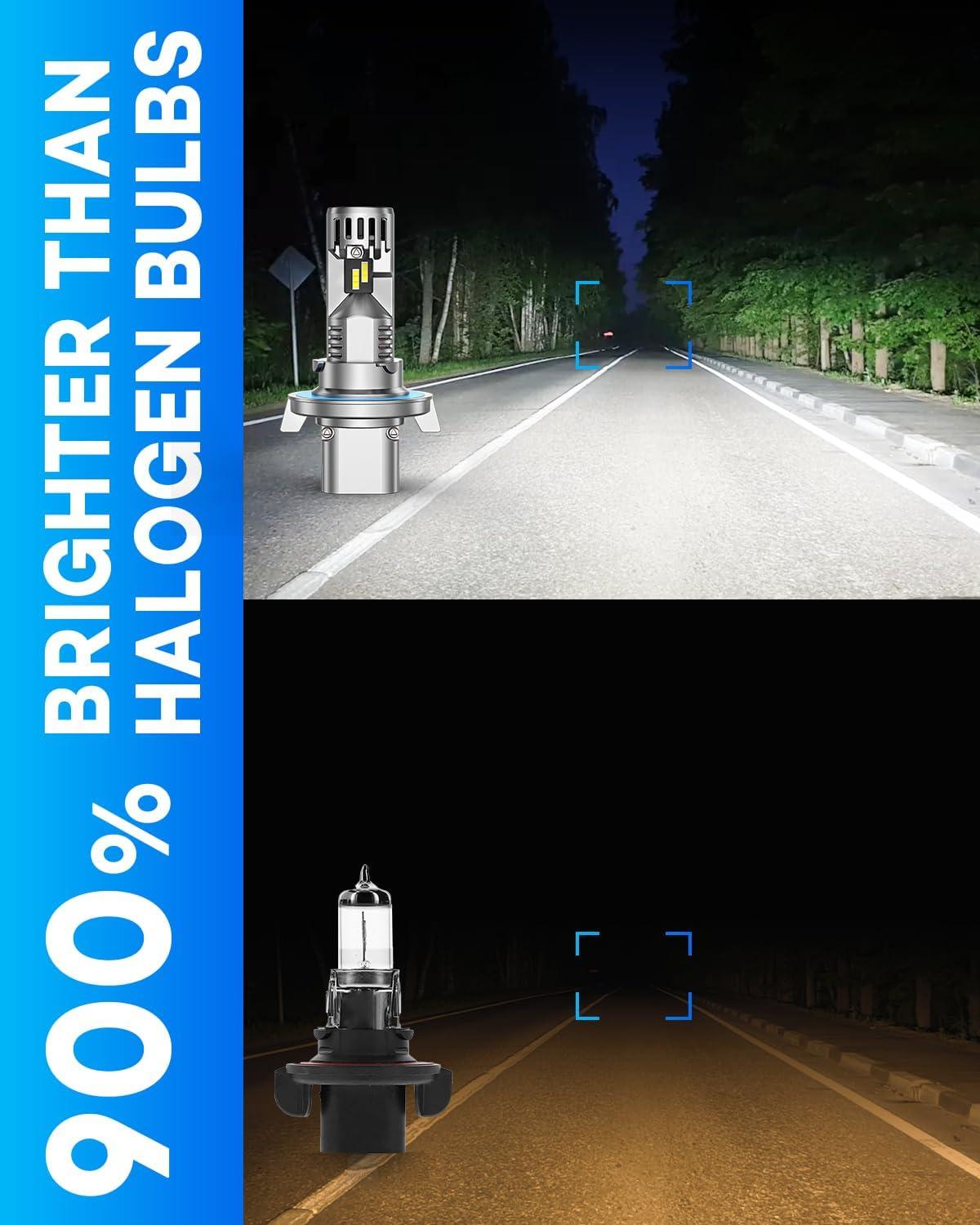 imageFAHREN H139008 Bulb 40000LM Ultra Brightness Real 11 Size Canbus Ready Wireless Plug and Play 6500K White Fog Light Bulbs Cooling Fan 70000H Lifespan Pack of 2