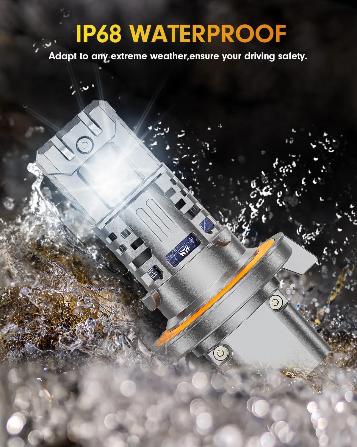 imageFAHREN H49003 Bulbs2 2 Brighter 6500K Cool White 11 Mini Size Plug and Play Upgraded HB2 light fog bulb pack of 29008H13
