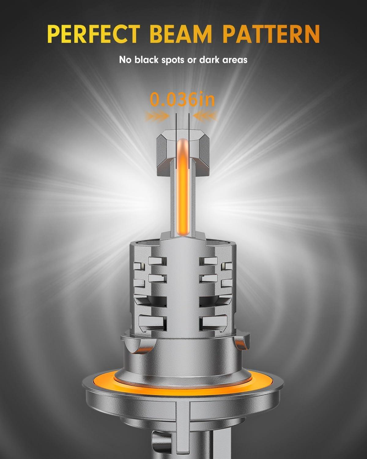 imageFAHREN H49003 Bulbs2 2 Brighter 6500K Cool White 11 Mini Size Plug and Play Upgraded HB2 light fog bulb pack of 29008H13