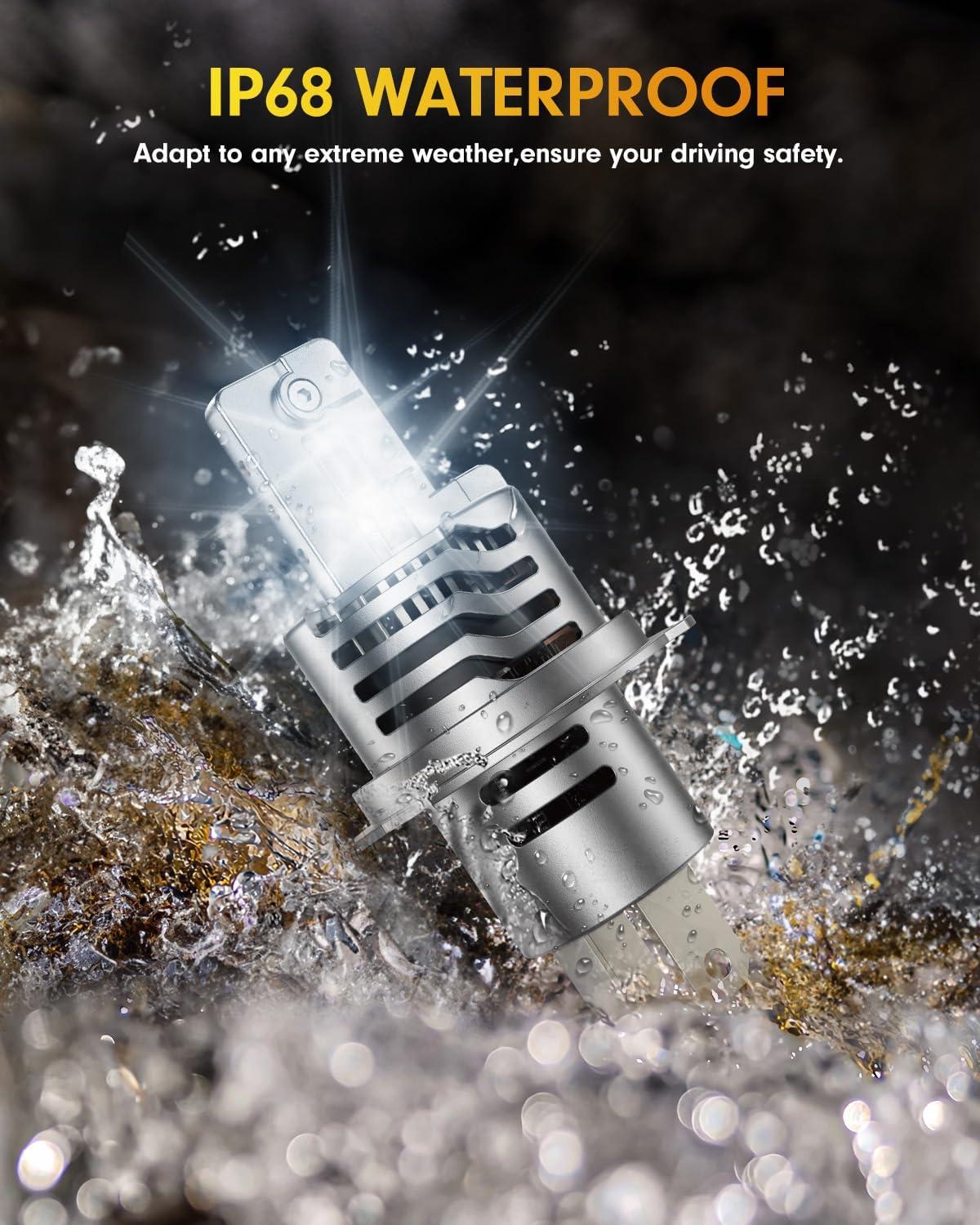 imageFAHREN H49003 Bulbs2 2 Brighter 6500K Cool White 11 Mini Size Plug and Play Upgraded HB2 light fog bulb pack of 2H49003