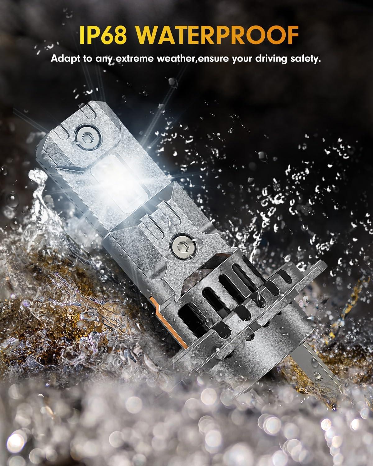 imageFAHREN H49003 Bulbs2 2 Brighter 6500K Cool White 11 Mini Size Plug and Play Upgraded HB2 light fog bulb pack of 2H7