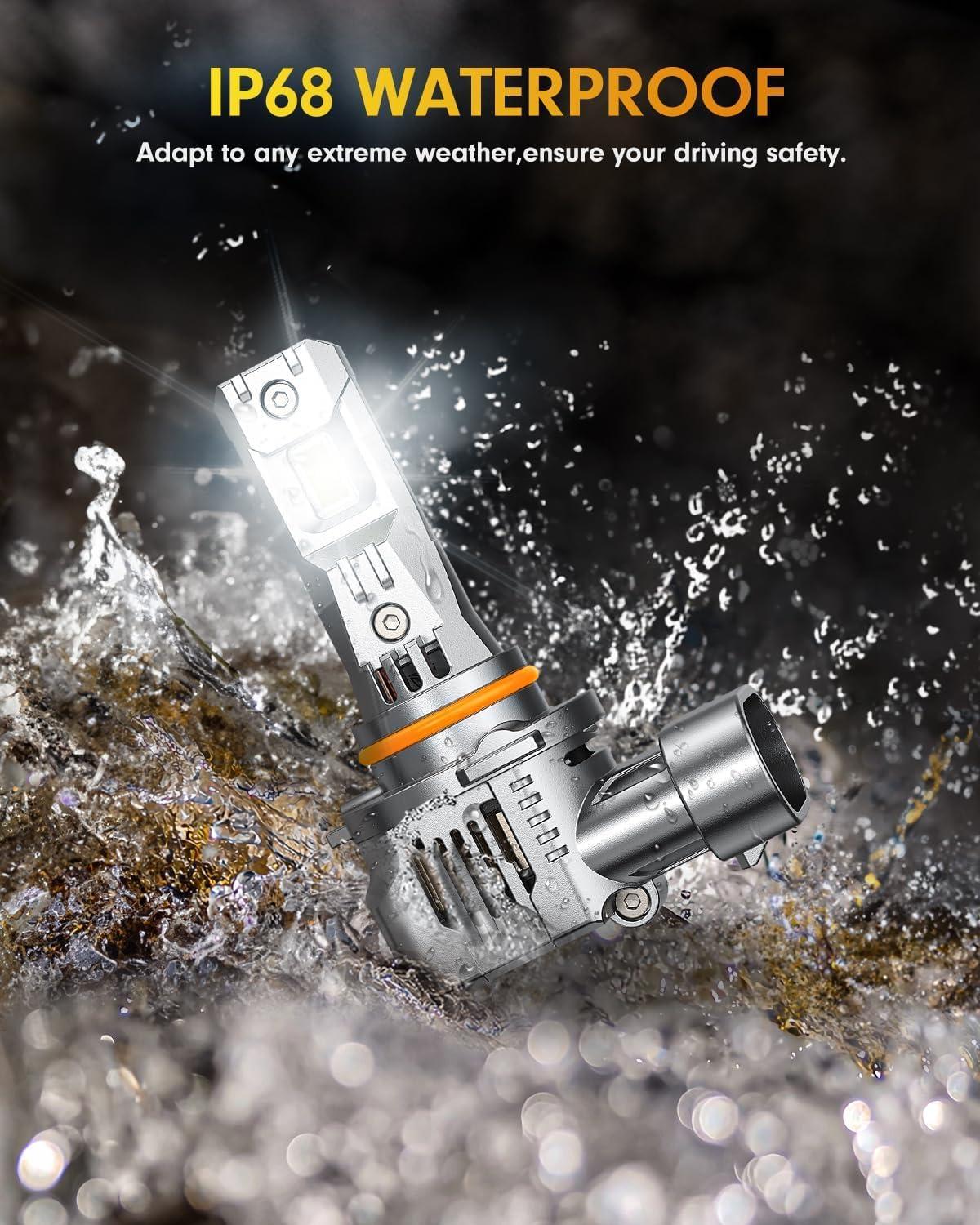 imageFAHREN H7 fog light bulbs 60000LM 12X Upgraded Brightness 70000 Hours Lifespan Real 11 Halogen Mini Size 6500K Cool White 11 Mini Size Plug and Play Pack of 4 2025 Updated9005 9006