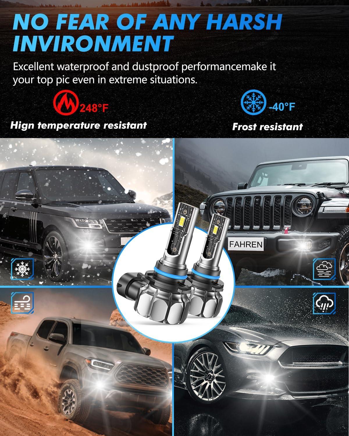 imageUpgraded HB39005 Light Bulb 43000LM Super Bright 6500K 7 Years Long Service Life with Cooling Fan Real 11 Size 9005 Fog Lights CANbusReady Plug and Play lP68 Waterproof Pack of 2H1091459140