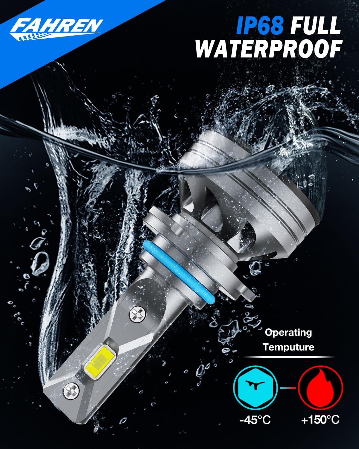 imageUpgraded HB39005 Light Bulb 43000LM Super Bright 6500K 7 Years Long Service Life with Cooling Fan Real 11 Size 9005 Fog Lights CANbusReady Plug and Play lP68 Waterproof Pack of 29012HIR2