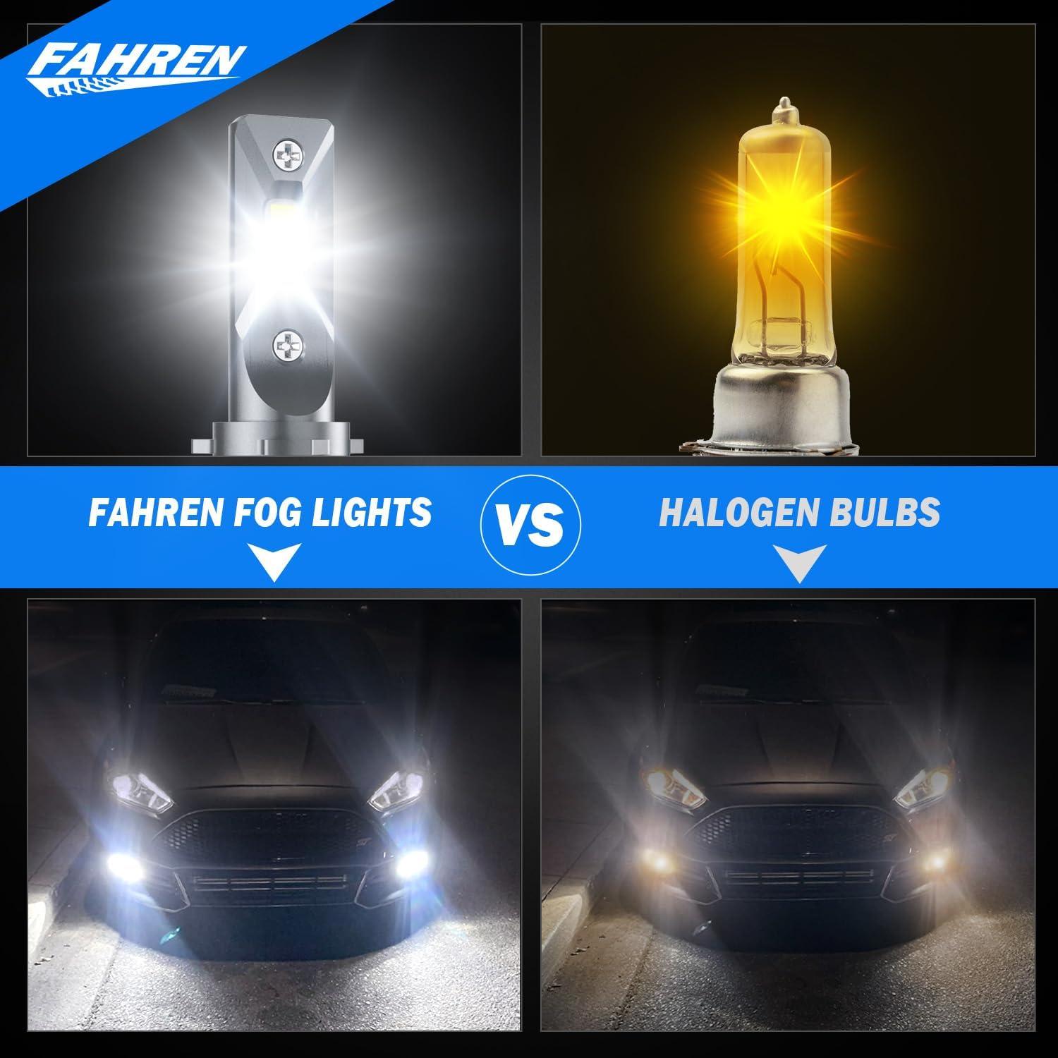 imageUpgraded HB39005 Light Bulb 43000LM Super Bright 6500K 7 Years Long Service Life with Cooling Fan Real 11 Size 9005 Fog Lights CANbusReady Plug and Play lP68 Waterproof Pack of 29007HB5