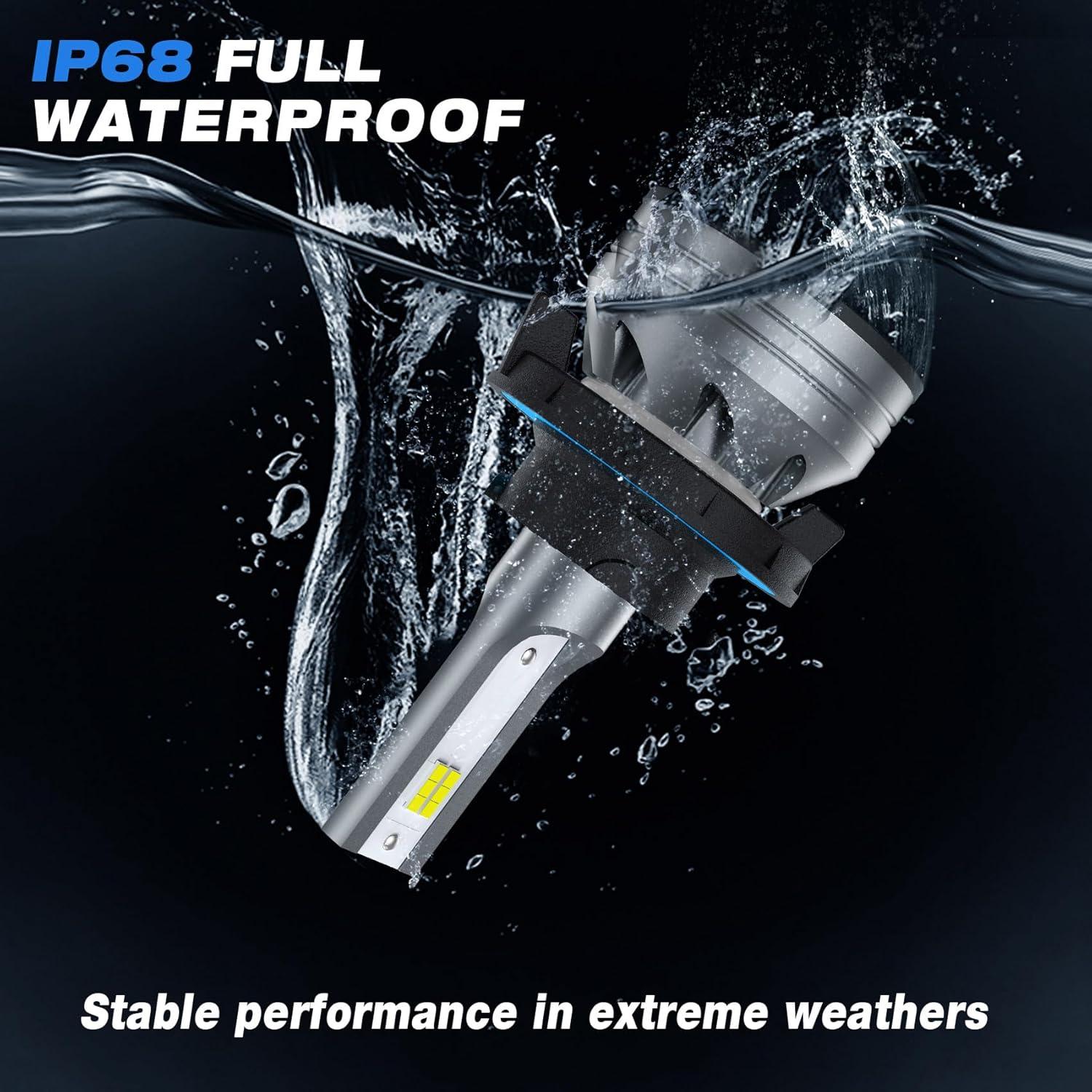 imageUpgraded HB39005 Light Bulb 43000LM Super Bright 6500K 7 Years Long Service Life with Cooling Fan Real 11 Size 9005 Fog Lights CANbusReady Plug and Play lP68 Waterproof Pack of 29008H13