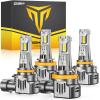 imageFAHREN 9005HB3 H11H8H9 Led Bulbs Combo  120000LM 1200 Super Brighter 2025 Updated Fog Light Bulbs 11 Mini Size 6500K Cool White Quick Install True Plug ampamp Play Pack of 4H119005