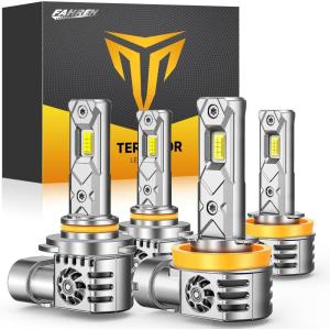 imageUpgraded HB39005 Light Bulb 43000LM Super Bright 6500K 7 Years Long Service Life with Cooling Fan Real 11 Size 9005 Fog Lights CANbusReady Plug and Play lP68 Waterproof Pack of 2H119005