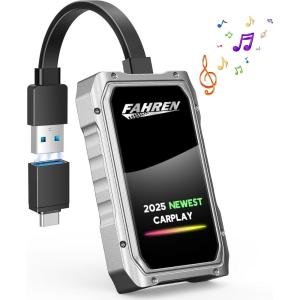 imageFAHREN 2025 Upgraded Wireless CarPlay Adapter for iPhone Fastest ampamp Stablest 5G WiFi ampamp 54 Bluetooth Apple CarPlay Dongle with RGB Light Seamless Carplay Compatible with iPhone 8 Cars from 2017Z1 CARPLAY