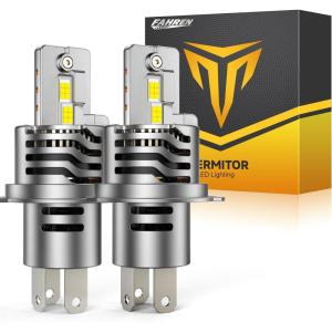 imageFAHREN Latest ampamp Brightest H4 LED Bulbs 1200 12X 80000LM Extreme Brightness 9003 bulb 6500K Cool White 11 Min SizeIP68 Waterproof Fog BulbsPack of 2PlugNPlay9003H4