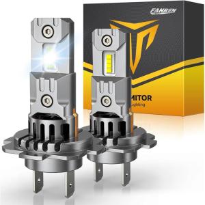 imageFAHREN Latest ampamp Brightest H4 LED Bulbs 1200 12X 80000LM Extreme Brightness 9003 bulb 6500K Cool White 11 Min SizeIP68 Waterproof Fog BulbsPack of 2PlugNPlayH7