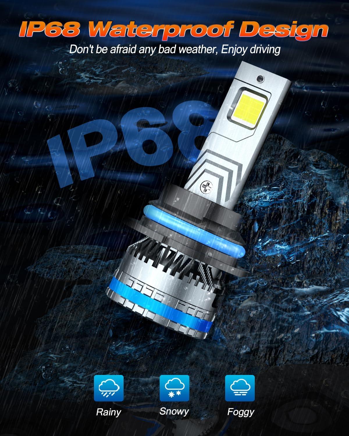 imageFAHREN Lastest ampamp Upgraded h7 bulbs120W 40000LM output brighter 900 Brightness 6500K White h7 fog bulbsNo Adapter RequiredPlug and Play Pack of 29007