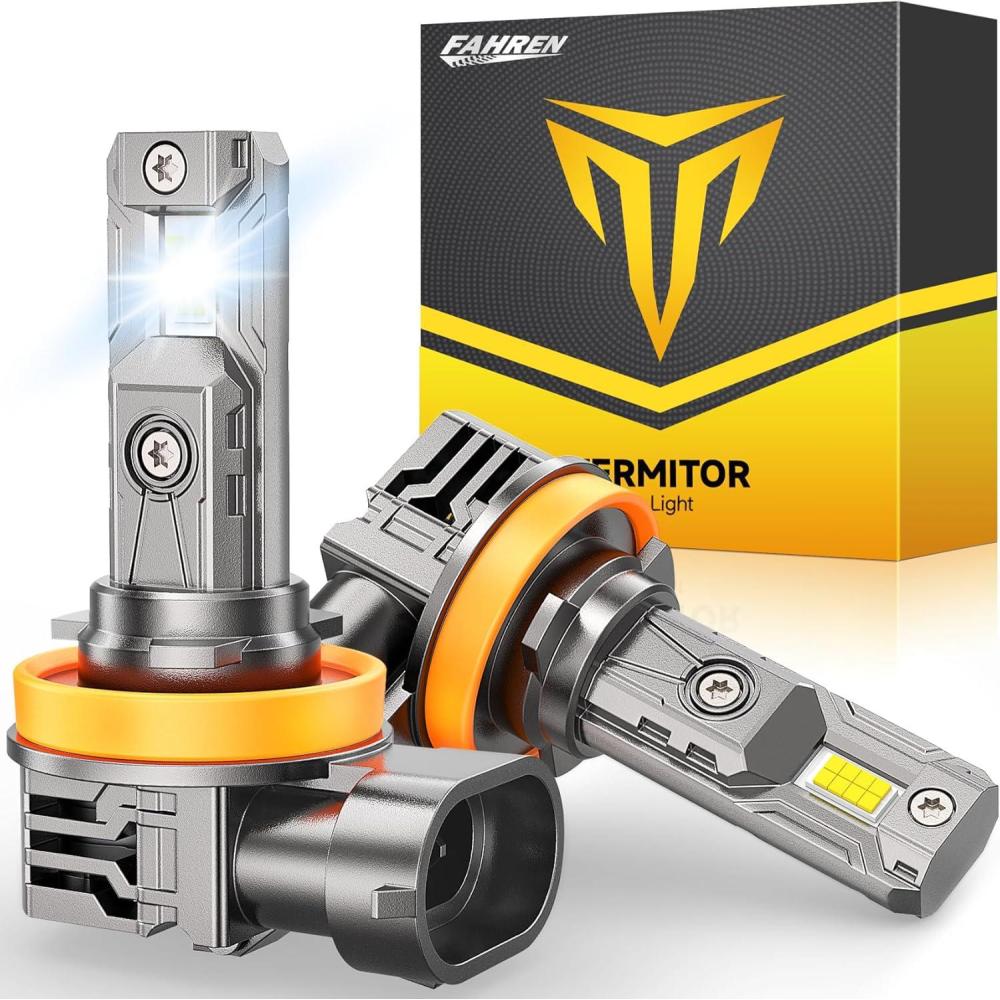 imageFAHREN H11 light Bulb 11 Mini Size Fog Lights Plug ampamp Play No Adapter Required IP68 Waterproof NonPolarity Pack of 2H11H9H8