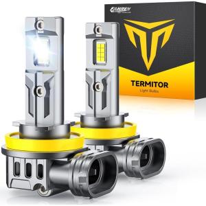 imageFAHREN H11H8H9 Fog Light Bulbs 70000LM Brightness 6500K Cool White Plug and Play 11 Halogen Size IP68 Waterproof Pack of 2H11